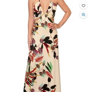 RACHEL Rachel Roy Cream Multicolor Backless Dress